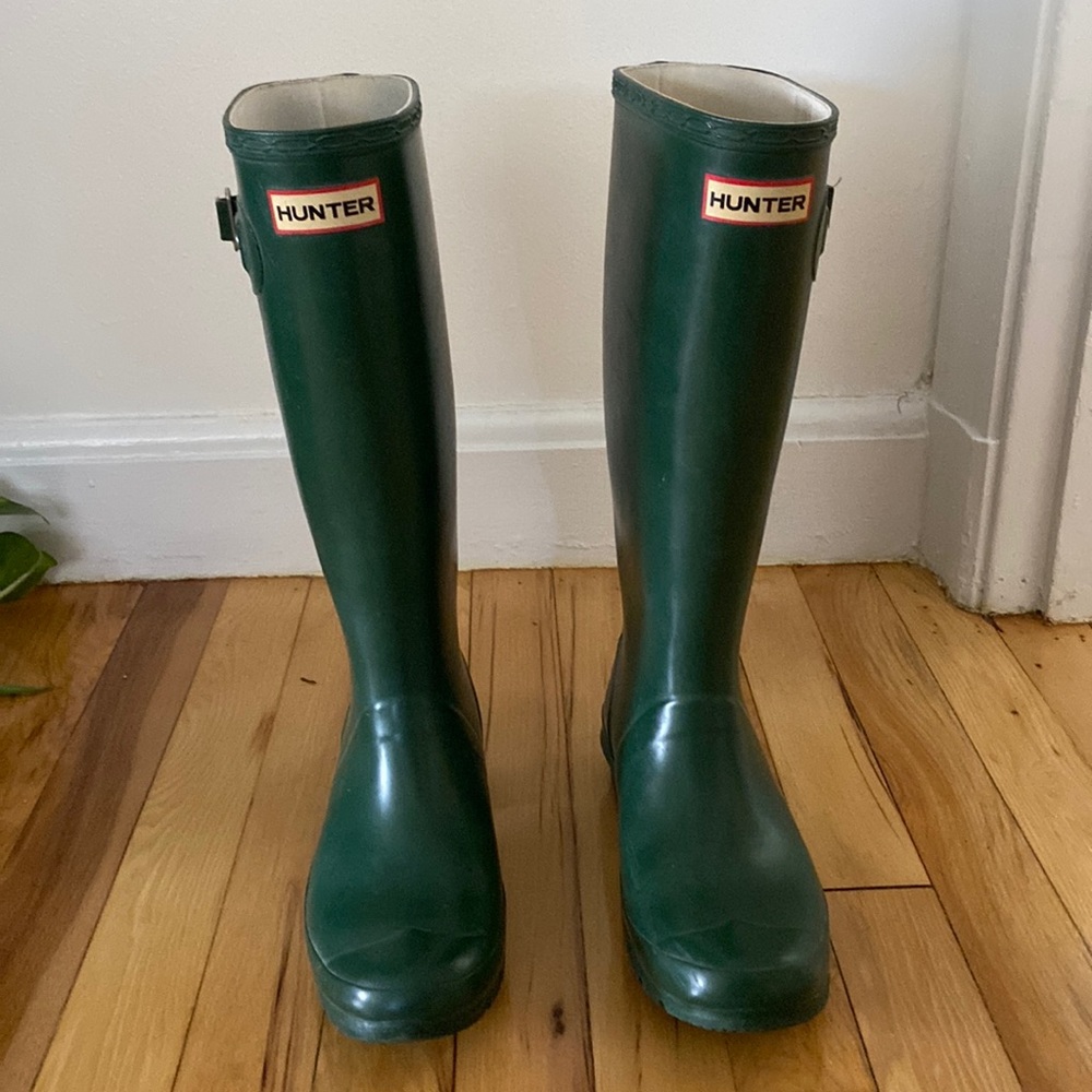Hunter Wellies tall hunter green size 7
